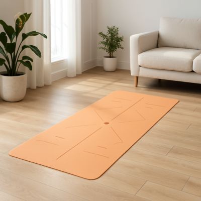 Tapis de gym orange en présentation