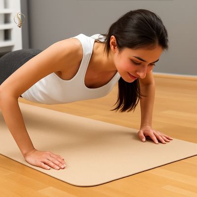 tapis de sport beige pompe